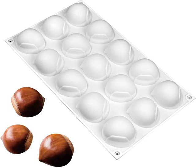 Silikon Backform für Mousse und Kuchen mit 15 Vertiefungen in Weiß von VALLETTA JAPAN für DIY Schokolade, Seife und Kerzen - Bild 1