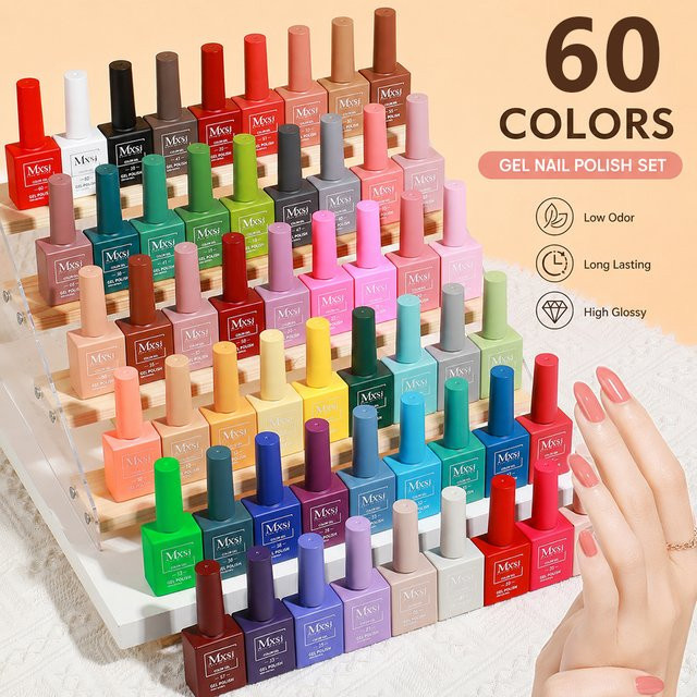Mxsi Gel-Nagellack-Set, 60 Farben, Glitzer, 15 ml - Bild 1