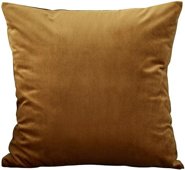 CANIRICA Samt Kissenbezug in Braun, quadratisch, B/T/H: 45 x 45 x 0 cm - Bild 1