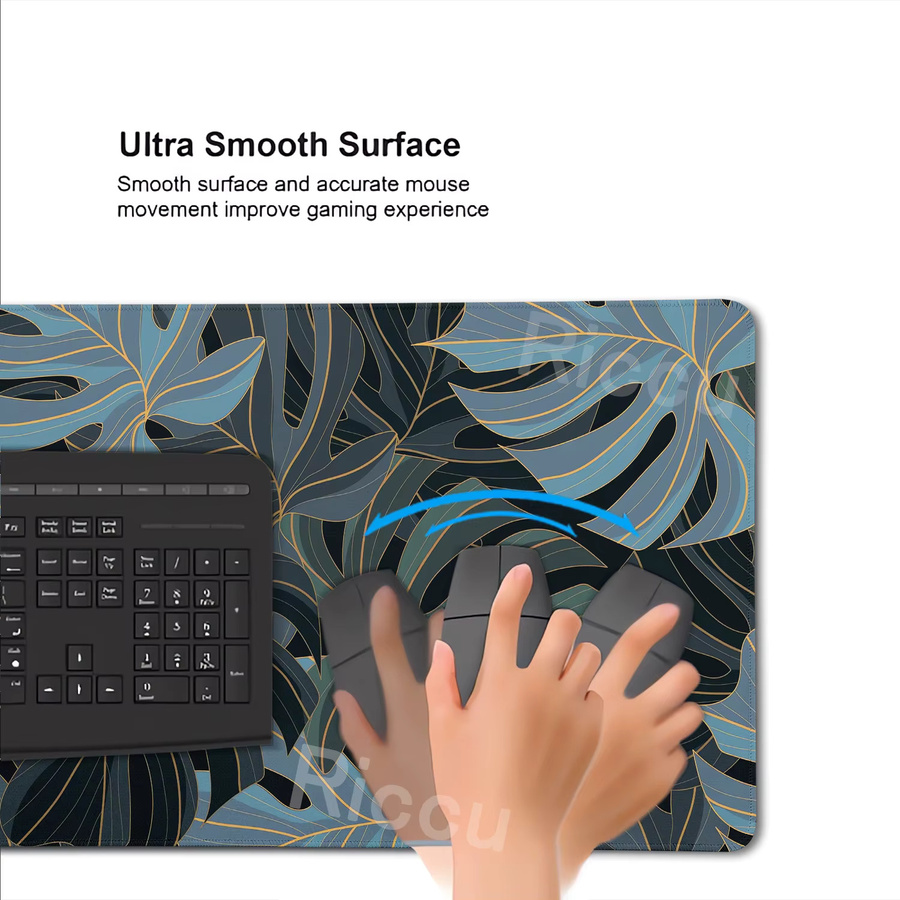 Riccu XXL Mousepad Monstera Deliciosa mit grünem tropischem Pflanzenmuster - Bild 3
