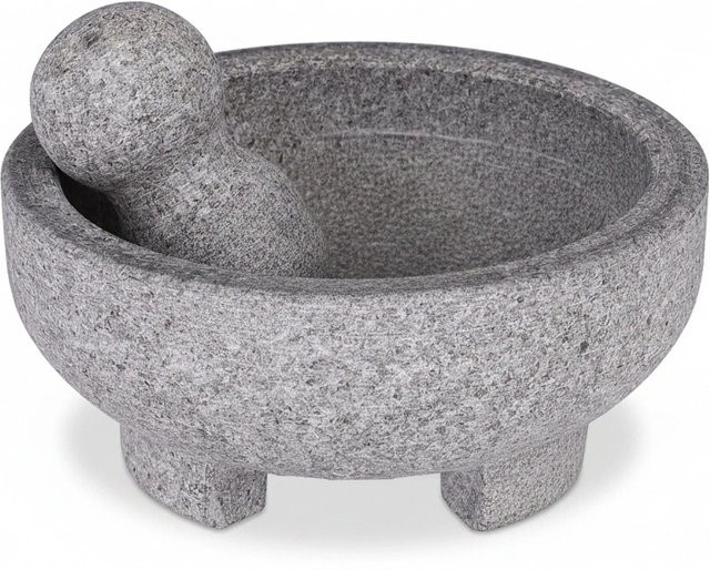 Relaxdays Mörser mit Stößel aus Granit in Grau, Durchmesser: 9 cm, Höhe: 20 cm - Bild 1