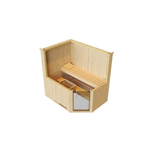 Weka Elementsauna Varberg Trend 1 Sparset in Weiß mit 7,5 kW Ofen und Glastür, B/H/T: 194 x 199 x 144 cm - Bild 2