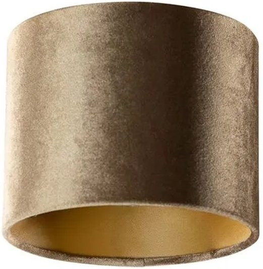 QAZQA Samtlampenschirm rund in Bronze mit goldener Innenseite, Durchmesser: 18 cm, Höhe: 14 cm - Bild 1