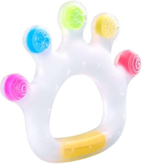 Binchi Outdoor Equipment Baby Beißring Candy Crown aus Silikon in Weiß und Bunt, BPA-frei - Bild 1