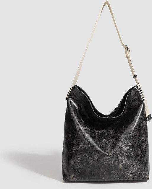 JMG Bags Umhängetasche Damen, Textur Ölwachs, black - Bild 1