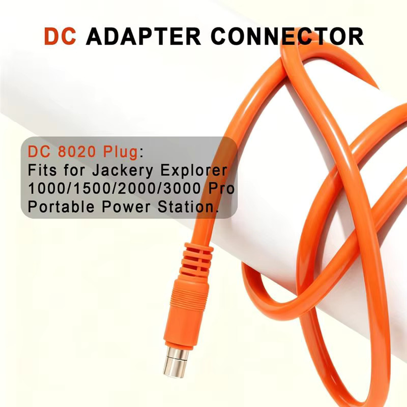 MOPHE Ladekabel für Jackery Explorer 1000Pro 2000Pro 3000Pro DC8020 14AWG Zigarettenanzünder-Stromkabel 3m in Orange - Bild 2