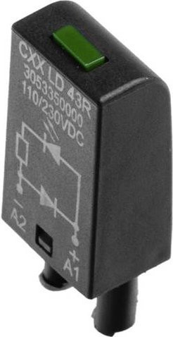 Weidmüller Schutzbeschaltung CXX LD 43G mit Freilaufdiode und LED-Anzeige in Grün, 20 Stück - Bild 1