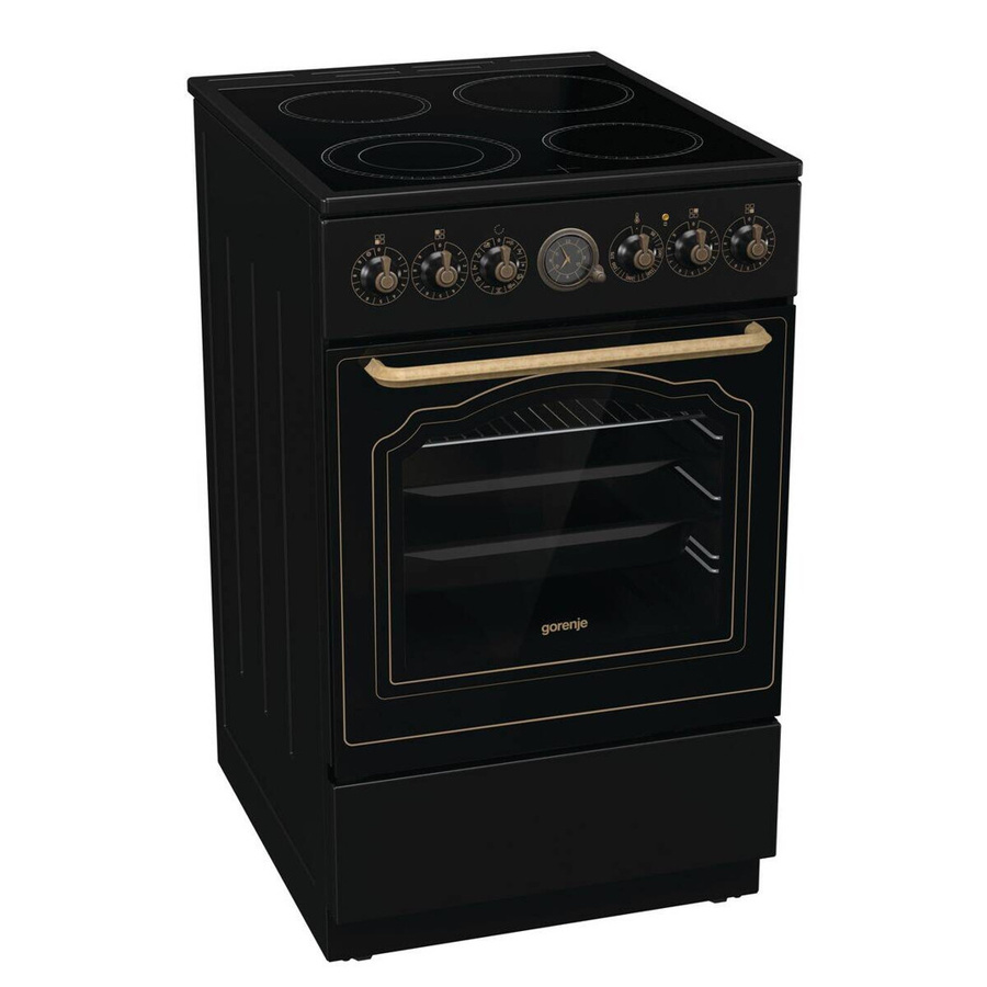 Gorenje Retro-Standherd GECS5B70CLB mit Glaskeramikkochfeld in Schwarz B/H/T: 50 x 85 x 60 cm - Bild 2