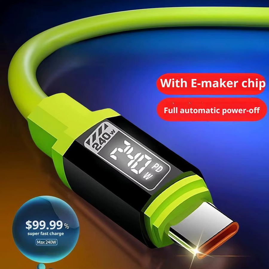 Samsung USB-C Schnellladekabel aus flüssigem Silikon mit 240 W in Grün - Bild 5