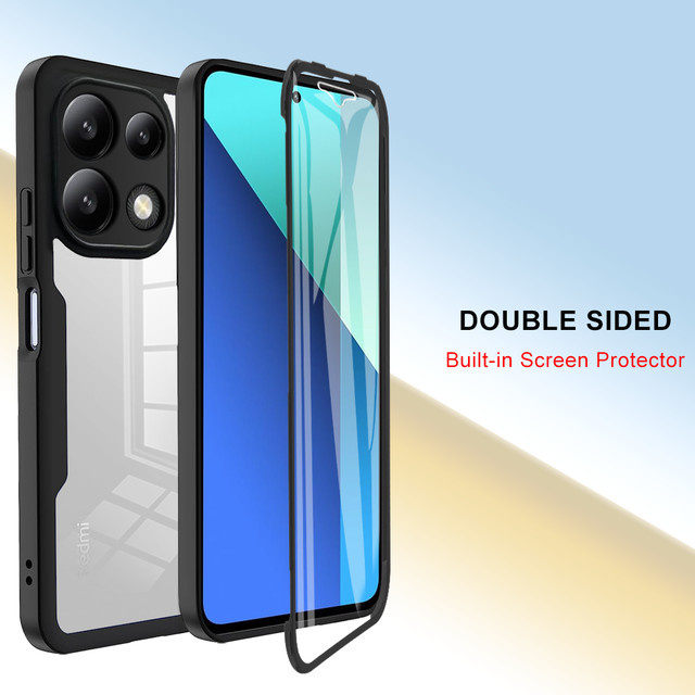 Gusakov 360 Grad Ganzkörper Schutzhülle für Redmi Note 13 12 11 10 Pro 12s 11s 10s 10C 12C 13C stoßfest in Blau oder Schwarz - Bild 1