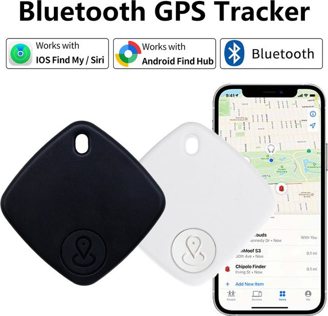 GGBEE Bluetooth GPS-Tracker in Schwarz für Haustiere, Kinder und Wertsachen kompatibel mit iOS und Android Find My App - Bild 1