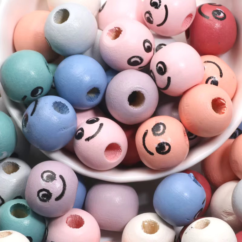 Laudsong Holz Perlen, runde Kugel, 14 mm, gemischt - Bild 3