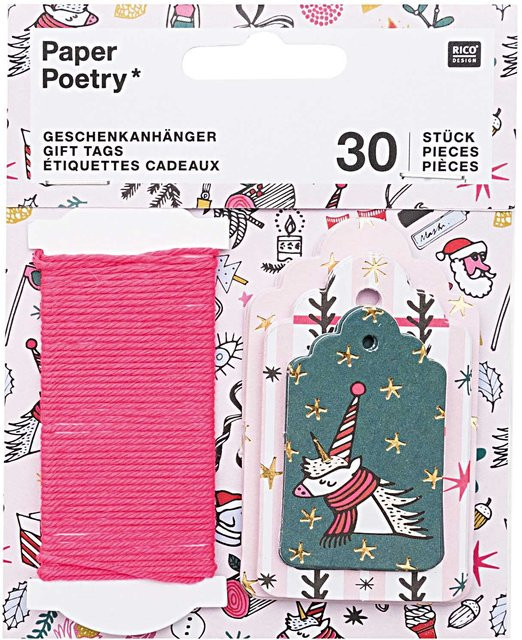 Rico Design Paper Poetry Geschenkanhänger Magical Christmas, 30 Stück, Multicolour - Bild 1