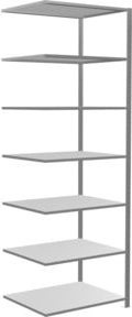 Schulte Anbauregal Steckregal MULTIplus150 in Silber und Grau, verzinkt mit 7 verstellbaren Fachböden und Kreuzstreben, B/T/H: 300 x 100 x 80 cm - Bild 1