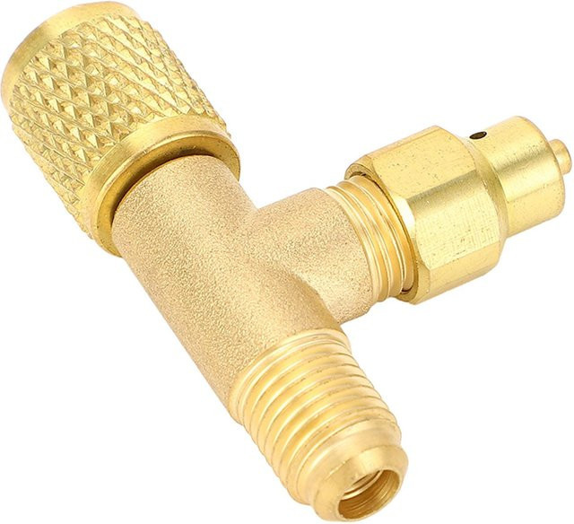 Kältemittel-Füllventil und Entlüftungsventil mfySpace für R22 R12 Klimaanlagenleitungs-Reparatur, Farbe: Beige/Gold - Bild 1