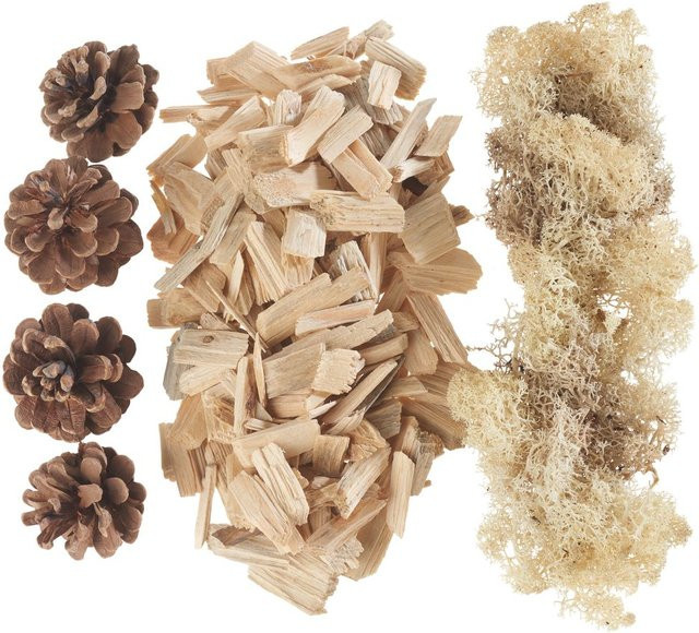 Eurosand Potpourri-Mix Natur in Beige mit Kiefernzapfen, Holzflakes und Reindeer Moos - Bild 1