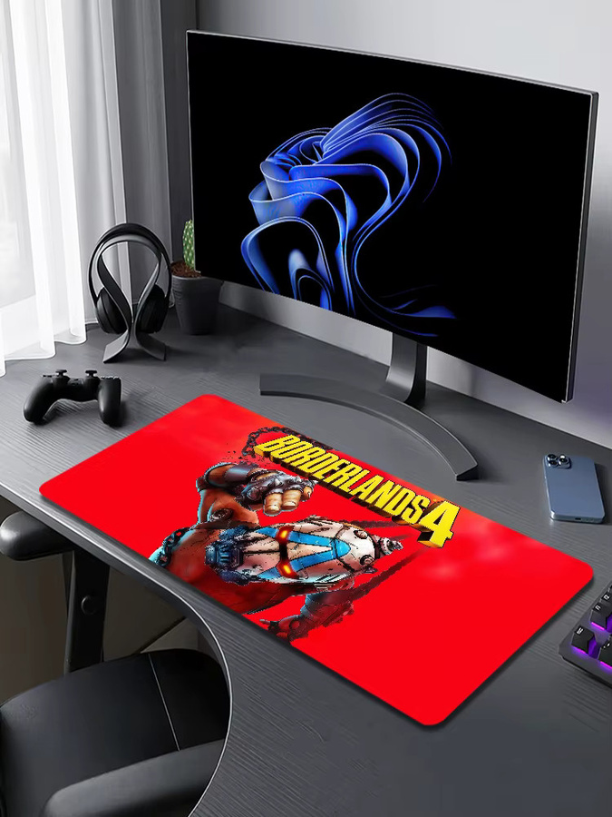 Lockedge B-Borderlands Mauspad in Rot für Gaming und Büro, rutschfest und verdickt - Bild 6