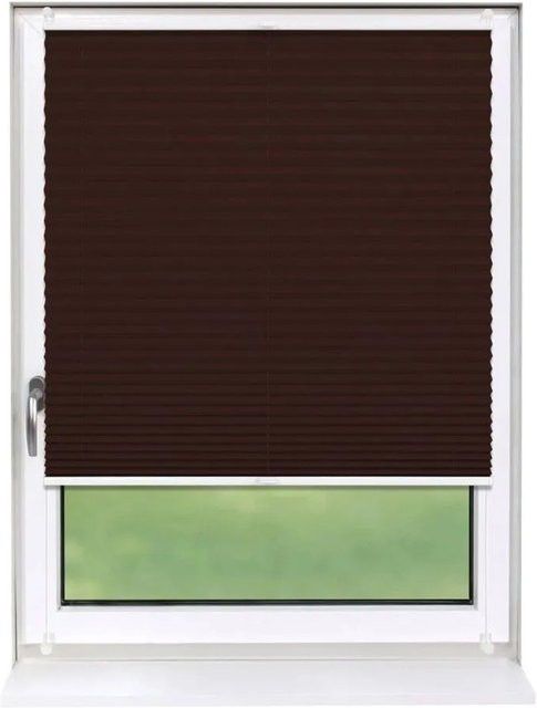 Deco-Raum Plissee Basic Klemmfix Dunkelbraun Blickdicht B: 100 cm, H: 210 cm - Bild 1