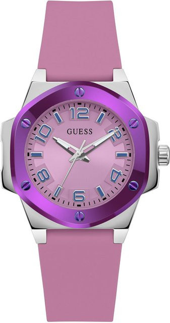 Guess Armbanduhr, Quarz, Edelstahl, Silikon, Pink, 40 mm, Damen - Bild 1