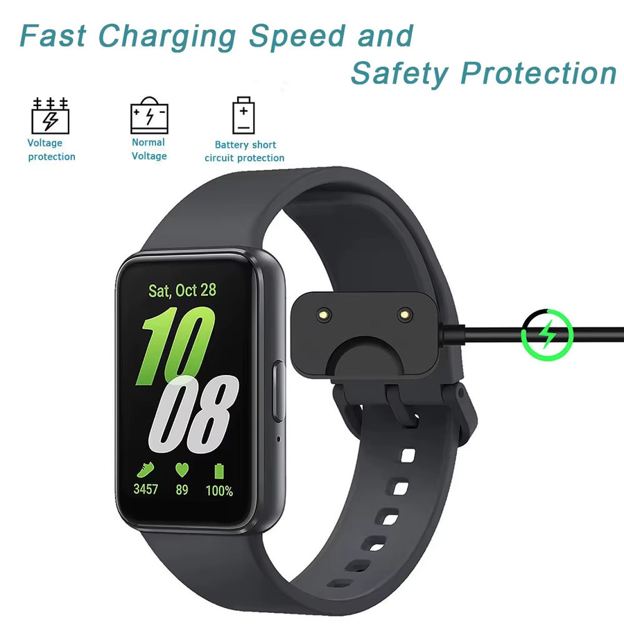 TAMISTER Magnetisches USB-Ladekabel für Samsung Galaxy Fit 3 in Schwarz, 1m Ladegerät und Datenkabel - Bild 2