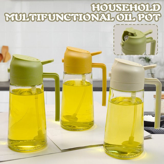 Aihogard 2-in-1 Ölsprühflasche aus Glas mit Ausgießer, grün, 450 ml und 60 ml - Bild 1