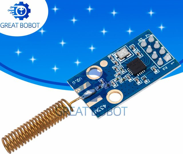 Baishundianzi BS CC1101 Wireless-Transceiver-Modul in Blau, 433 MHz, 2500 m NRF-Entfernungsübertragungsplatine mit OOK, ASK, MSK Modulation und programmierbarer Steuerung - Bild 1