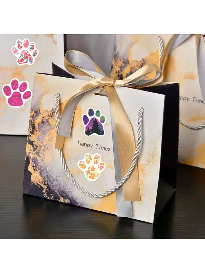 TYFYO Dekorative Aufkleber mit Hunde-Fußabdrücken, Cartoon-Motiven und Herzen in Multicolour für Kinder und Partys, 100 Stück - Bild 3