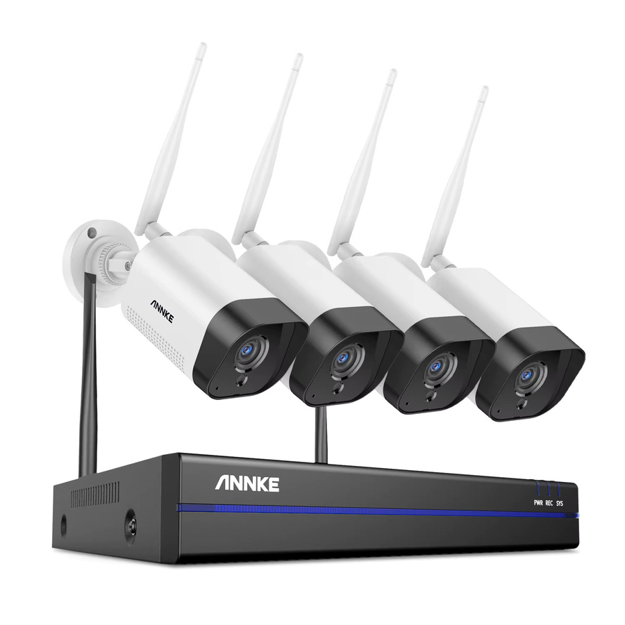 ANNKE 5MP WiFi CCTV Überwachungssystem mit 10CH NVR, kabellose Outdoor IP Kameras mit Zwei-Wege-Audio in Weiß - Bild 6