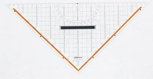 Rumold Geometriedreieck aus transparentem Plexiglas, Hypotenuse: 32,5 cm - Bild 1