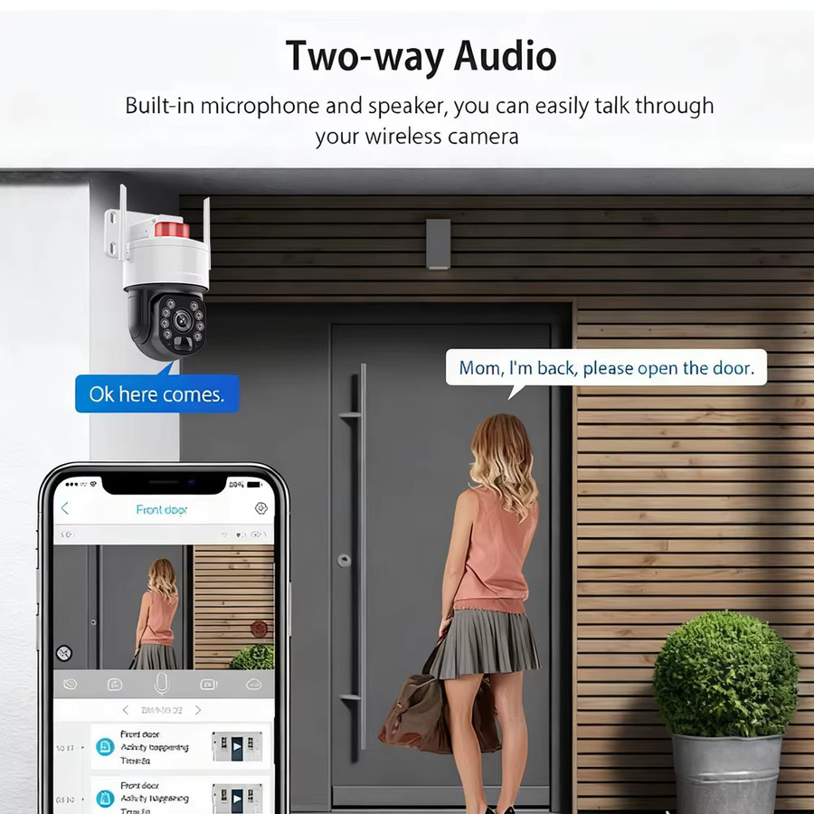 Tuya Outdoor WiFi IP-Kamera in Weiß mit 5MP HD-Auflösung, KI-Menschenerkennung und App-Steuerung - Bild 4
