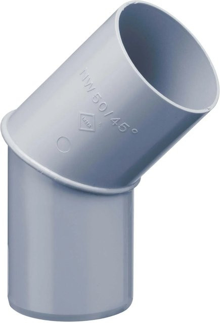 Inefa Fallrohrbogen 45 Grad aus PVC in Grau DN 50 - Bild 1