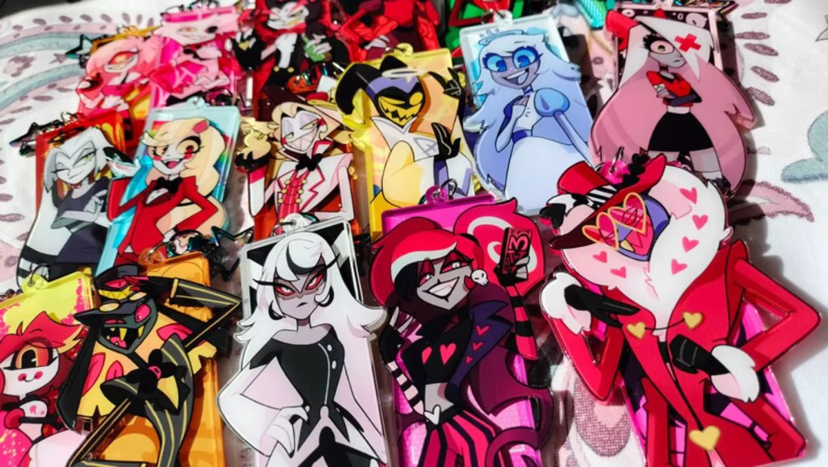 Keeppley Hazbin Hotel Schlüsselanhänger, Acryl-Anime-Cartoon, Bunt / Mehrfarbig - Bild 2