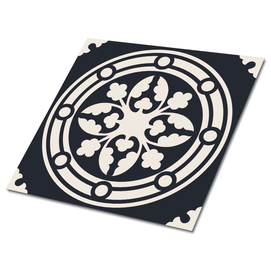 Tulup Selbstklebende Vinyl Bodenfliesen im 9er Set, Arabisches Muster, Schwarz/Mehrfarbig, B/B: 30 x 30 cm - Bild 2
