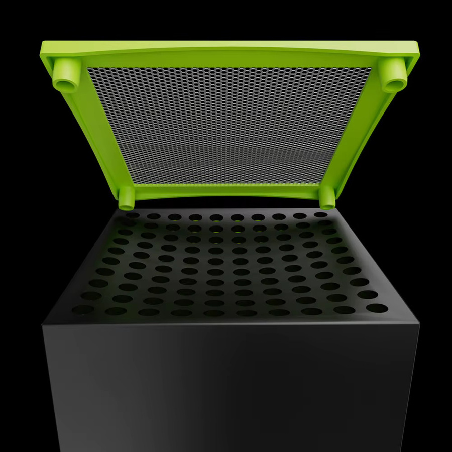 ALLOET Staubfilterabdeckung für Xbox Series X mit 4 Silikonstopfen und Netzfilter in Grün - Bild 4