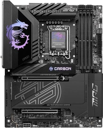 MSI MPG Z890 Carbon WiFi Mainboard ATX LGA1851 Z890 DDR5 Schwarz mit Wi-Fi 7, Bluetooth und Ethernet - Bild 1