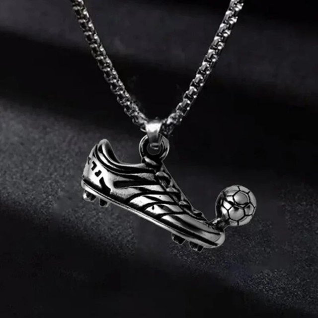 YULIN Anhänger Halskette, Engel Teufel Flügel, Edelstahl, Silber, Unisex - Bild 1