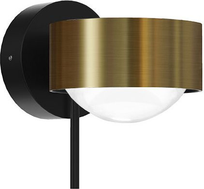 Top Light Puk! 80 Wall Avantgarde Wandleuchte in Messing gebürstet und Schwarz matt mit mattem Glas - Bild 1