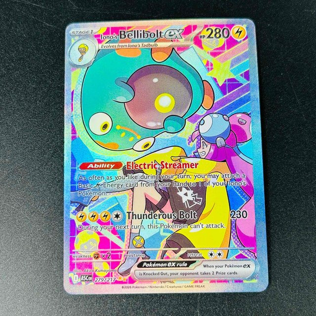 Keeppley Pokémon Iono's Bellibolt ex SAR Holo DIY Strukturierte Karte, Englisch - Bild 1