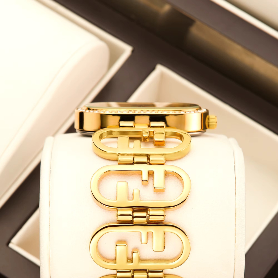 YaLaLuSi Armbanduhr, Quarz, Edelstahl, Bicolor, Gold, Schwarz, Diamantbesetzt, Damen - Bild 5