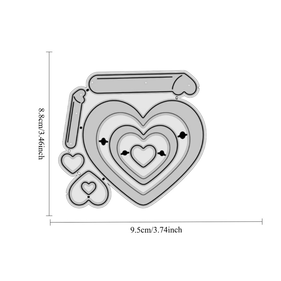 Herzförmige Metallschneideform für Scrapbooking und Bastelarbeiten - Bild 2