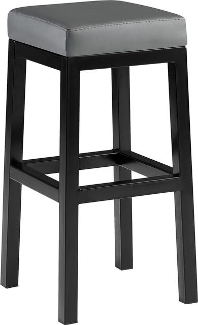 CLP Barhocker Taylor gepolsterter Barstuhl mit Kunstlederbezug und schwarzem Metallgestell, Sitzhöhe: 78 cm - Bild 1