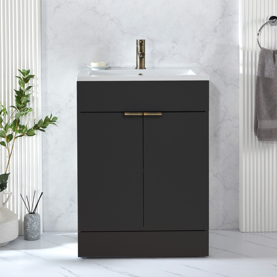 Waschtischunterschrank Hudson Reed Cluo mit 1-Loch Waschbecken in Weiß, Breite: 60 cm - Bild 1