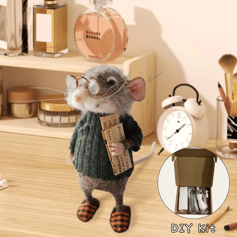 LUSQI Bastelset Wollfilz Maus als Weihnachtsbaum Ornament für kreative Weihnachtsgeschenke - Bild 4