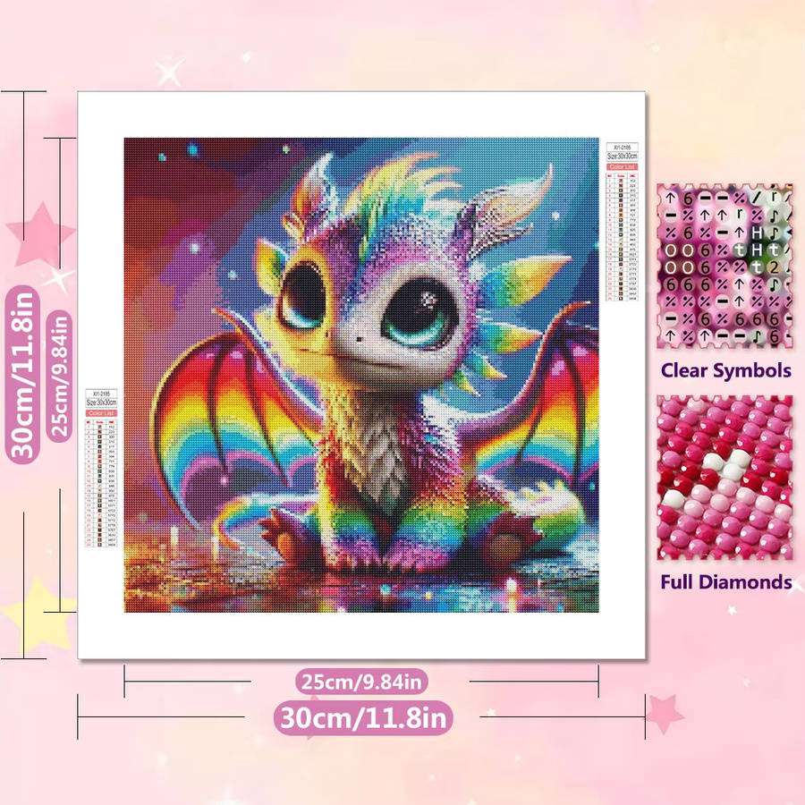 EverShine Diamond Painting Dinosaurier DIY 5D Mosaik Tier-Stickerei Wanddekoration Multicolour B: 20 cm, H: 20 cm - Bild 2