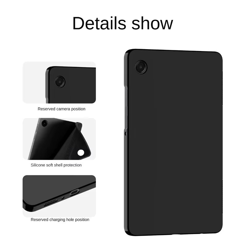 Samsung Galaxy Tab A11 8,7 Zoll Schutzhülle aus weichem Silikon mit Airbag-Schutz in Schwarz (Modelle SM-X130, SM-X133, X135N/G) - Bild 3