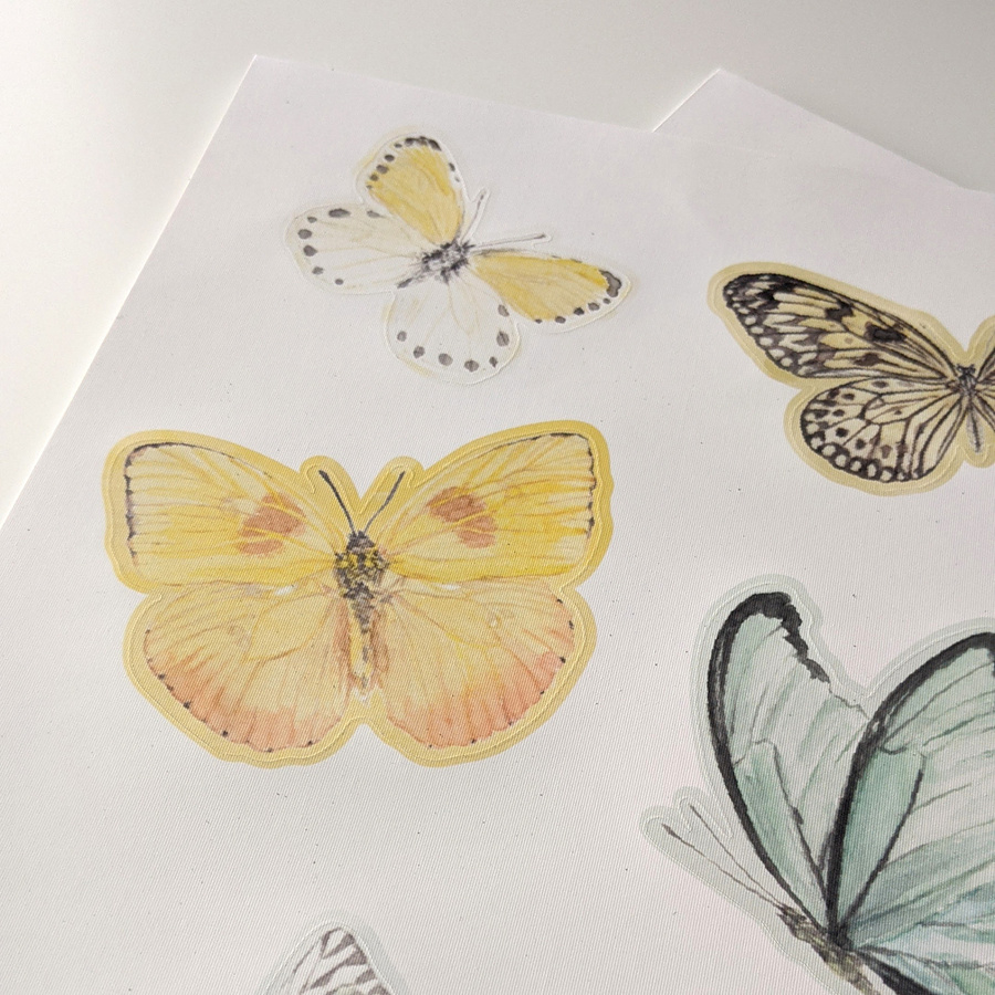 Sian Zeng Wandtattoo Schmetterling in Bright Farben mit Klebefläche - Bild 2