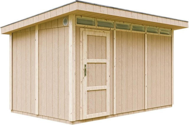Timbela Holz-Gartenhaus M904 mit Flachdach und modernem Design, B/T: 412 x 279 cm - Bild 1