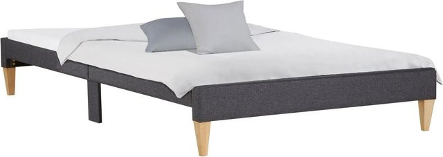 Homestyle4u Polsterbett mit Lattenrost in Grau, B/T/H: 140 x 200 x 145 cm - Bild 1