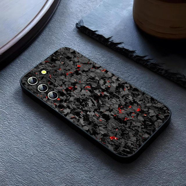 Schmiedekohlenstoff Handyhülle in Schwarz für Samsung Galaxy S26 S25 S24 S23 S22 S21 S20 Ultra Plus A55 A54 A53 A24 - Bild 1