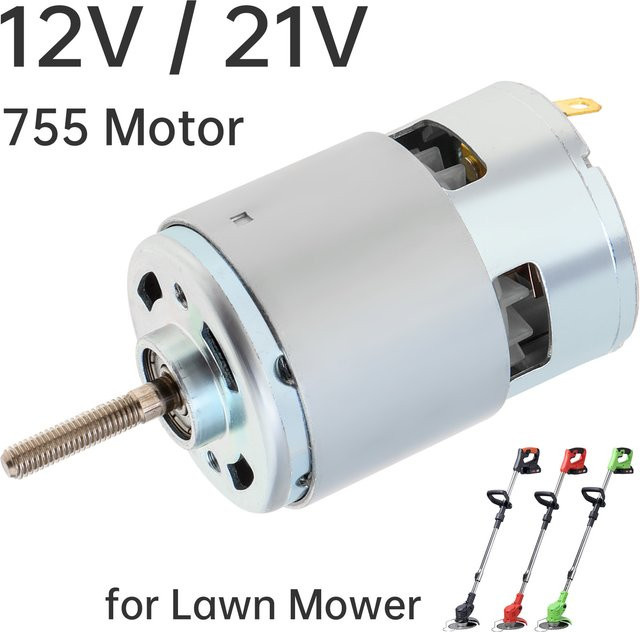 755 Gleichstrommotor 12 V/21 V Universalmotor in Silber als Ersatzteil für Akku-Rasenmäher - Bild 1